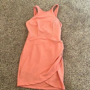Peach/coral crossed back mini dress